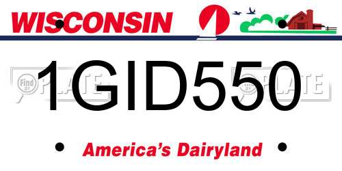 1GID550 Wisconsin License Plate