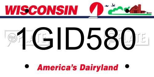 1GID580 Wisconsin License Plate