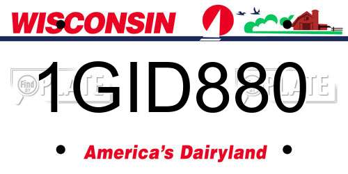 1GID880 Wisconsin License Plate