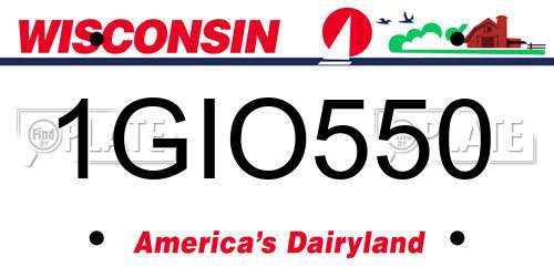 1GIO550 Wisconsin License Plate
