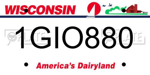 1GIO880 Wisconsin License Plate
