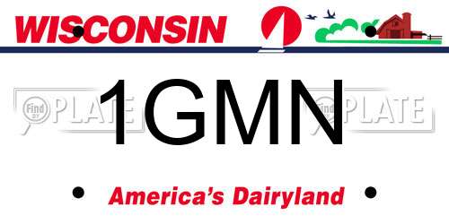 1GMN Wisconsin License Plate