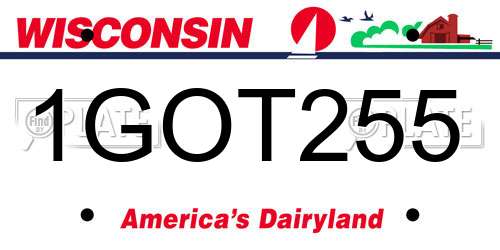 1GOT255 Wisconsin License Plate