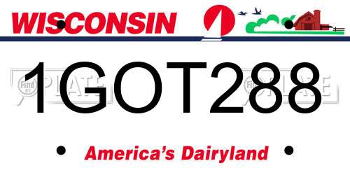 1GOT288 Wisconsin License Plate