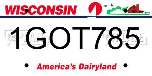 1GOT785 Wisconsin License Plate
