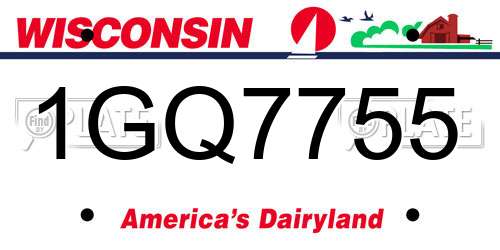 1GQ7755 Wisconsin License Plate