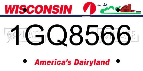 1GQ8566 Wisconsin License Plate