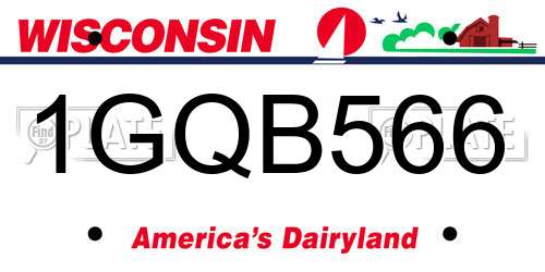 1GQB566 Wisconsin License Plate