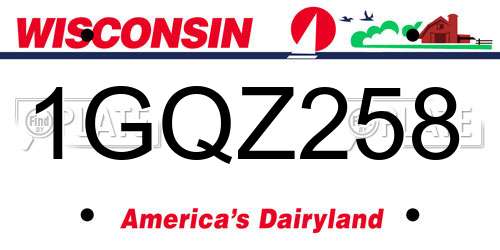 1GQZ258 Wisconsin License Plate