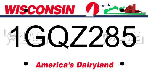1GQZ285 Wisconsin License Plate