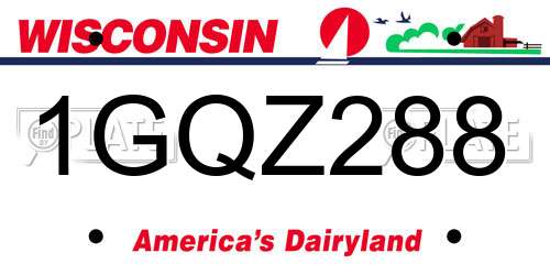 1GQZ288 Wisconsin License Plate