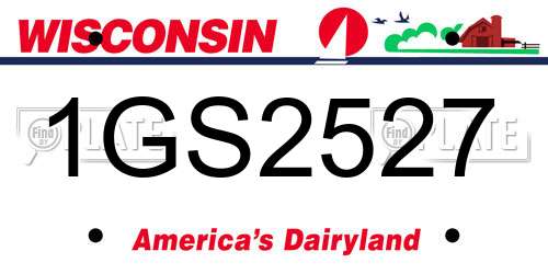 1GS2527 Wisconsin License Plate