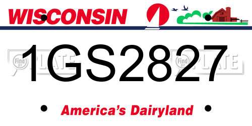1GS2827 Wisconsin License Plate