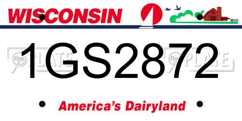 1GS2872 Wisconsin License Plate
