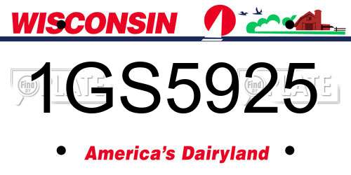 1GS5925 Wisconsin License Plate