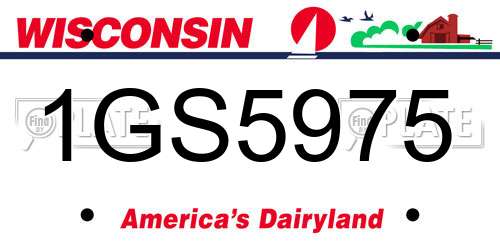 1GS5975 Wisconsin License Plate