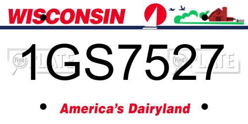 1GS7527 Wisconsin License Plate
