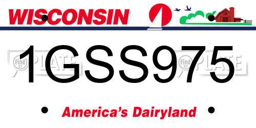 1GSS975 Wisconsin License Plate
