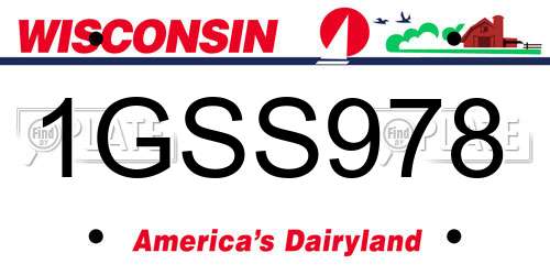 1GSS978 Wisconsin License Plate