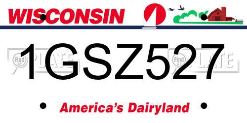 1GSZ527 Wisconsin License Plate