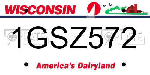1GSZ572 Wisconsin License Plate