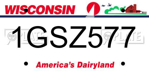 1GSZ577 Wisconsin License Plate