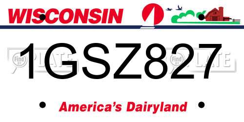 1GSZ827 Wisconsin License Plate