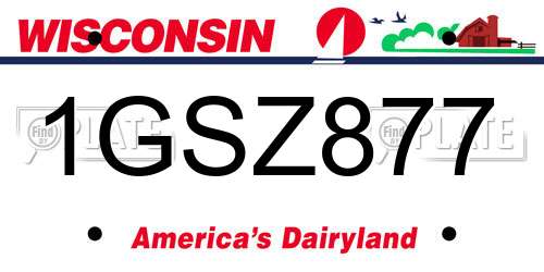 1GSZ877 Wisconsin License Plate