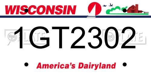 1GT2302 Wisconsin License Plate