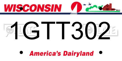 1GTT302 Wisconsin License Plate