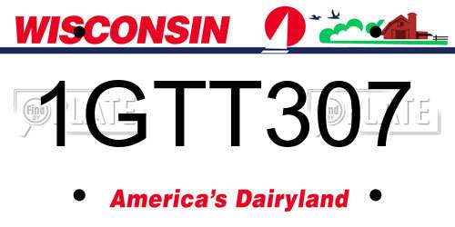 1GTT307 Wisconsin License Plate