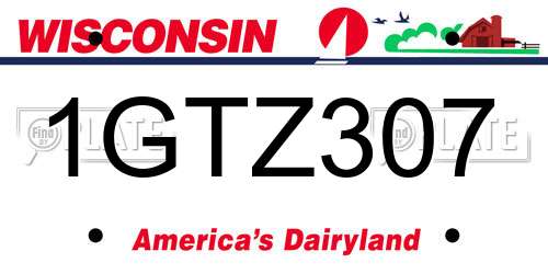 1GTZ307 Wisconsin License Plate