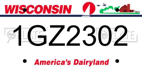 1GZ2302 Wisconsin License Plate