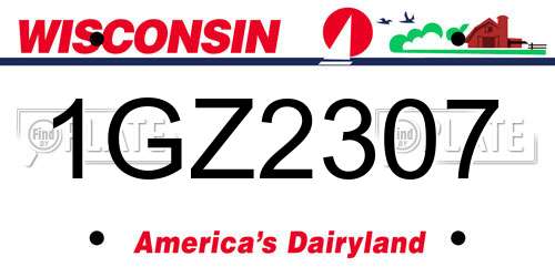 1GZ2307 Wisconsin License Plate