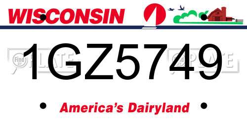 1GZ5749 Wisconsin License Plate