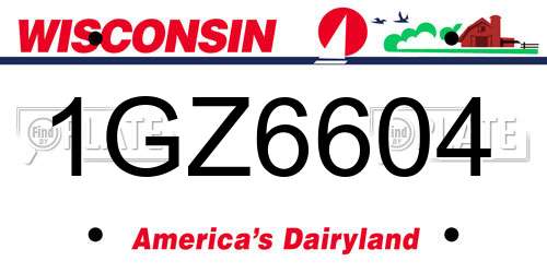 1GZ6604 Wisconsin License Plate