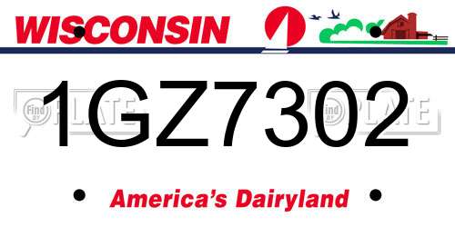 1GZ7302 Wisconsin License Plate