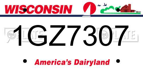 1GZ7307 Wisconsin License Plate