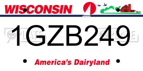 1GZB249 Wisconsin License Plate