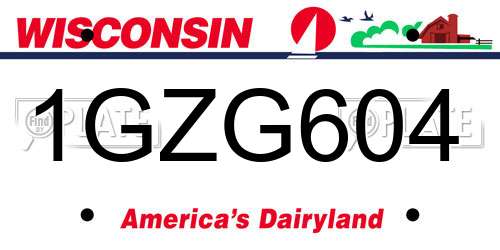1GZG604 Wisconsin License Plate