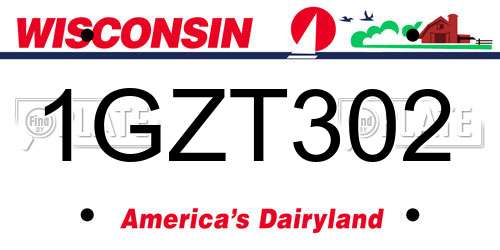 1GZT302 Wisconsin License Plate