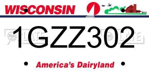 1GZZ302 Wisconsin License Plate