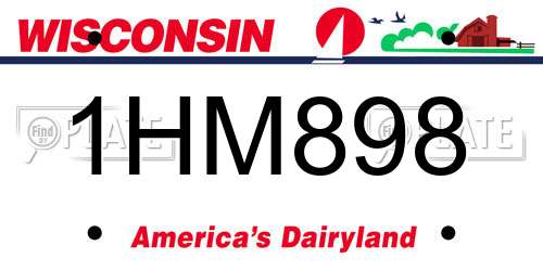 1HM898 Wisconsin License Plate