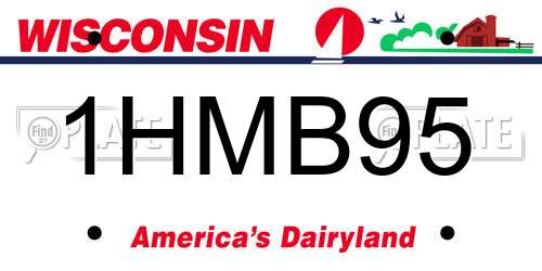 1HMB95 Wisconsin License Plate