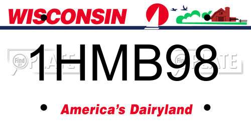 1HMB98 Wisconsin License Plate