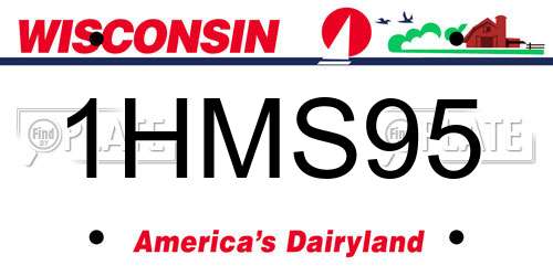 1HMS95 Wisconsin License Plate