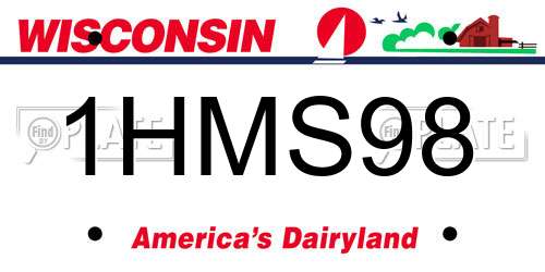 1HMS98 Wisconsin License Plate
