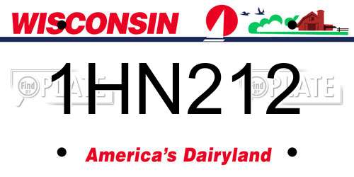 1HN212 Wisconsin License Plate