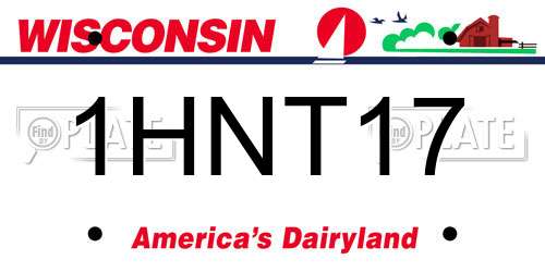 1HNT17 Wisconsin License Plate