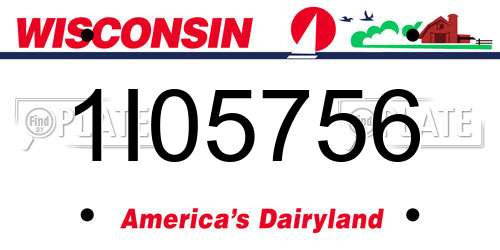 1I05756 Wisconsin License Plate